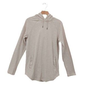 Pacsun Hoodie Womens Small Beige Pullover Scallop Fit Knit Curved Hem Outdoor